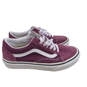 Vans Old‎ Skool Low Top Burgundy Suede Canvas Sneakers EUC Women's Size 6.5 US